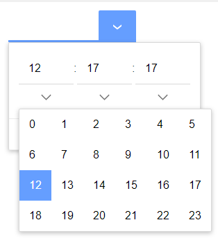 The hours configured to display 6 columns.